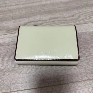 agnes b 아이보리 보르도 접이식 지갑