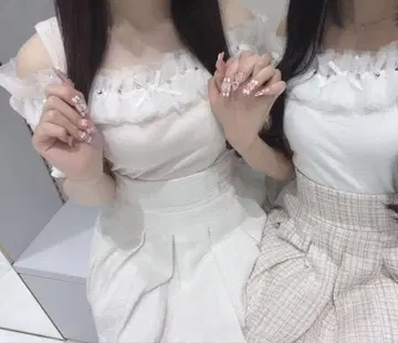 evelyn 에블린 리본 비쥬 오프숄더 핑크 블라우스