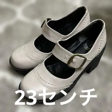 YOSUKE 23.0cm 통굽 스트랩 신발 아이보리