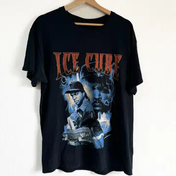 구제 의류 해외 USA 블랙 L 남성용 티셔츠 반팔 ICECUBE