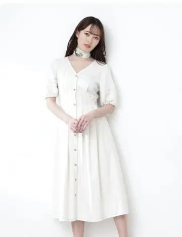 JILL by JILL STUART 턱 허리 스카프 원피스