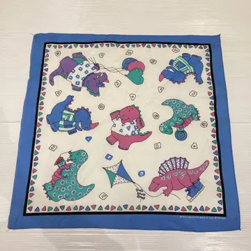 NOS 80s 공룡 패턴 빈티지 반다나 빈티지 USA제