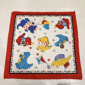 NOS 80s 공룡 패턴 빈티지 반다나 빈티지 USA제