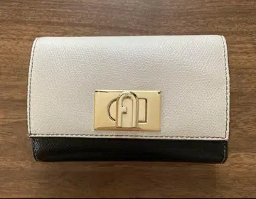 FURLA 3단 폴더형 지갑 화이트/블랙