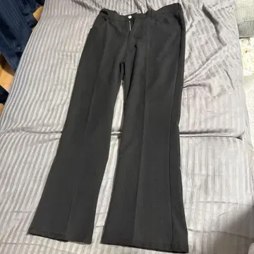 블랙 플레어 팬츠 허리밴딩