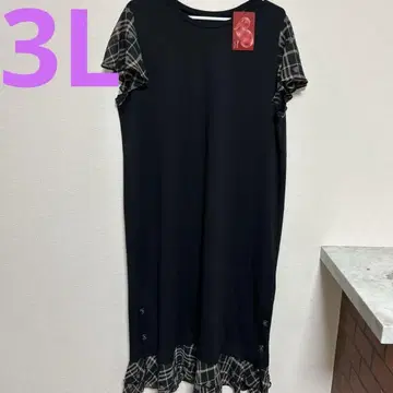 새상품 안드러브 블랙 하트 쉬폰 슬릿 원피스 3L 빅 사이즈