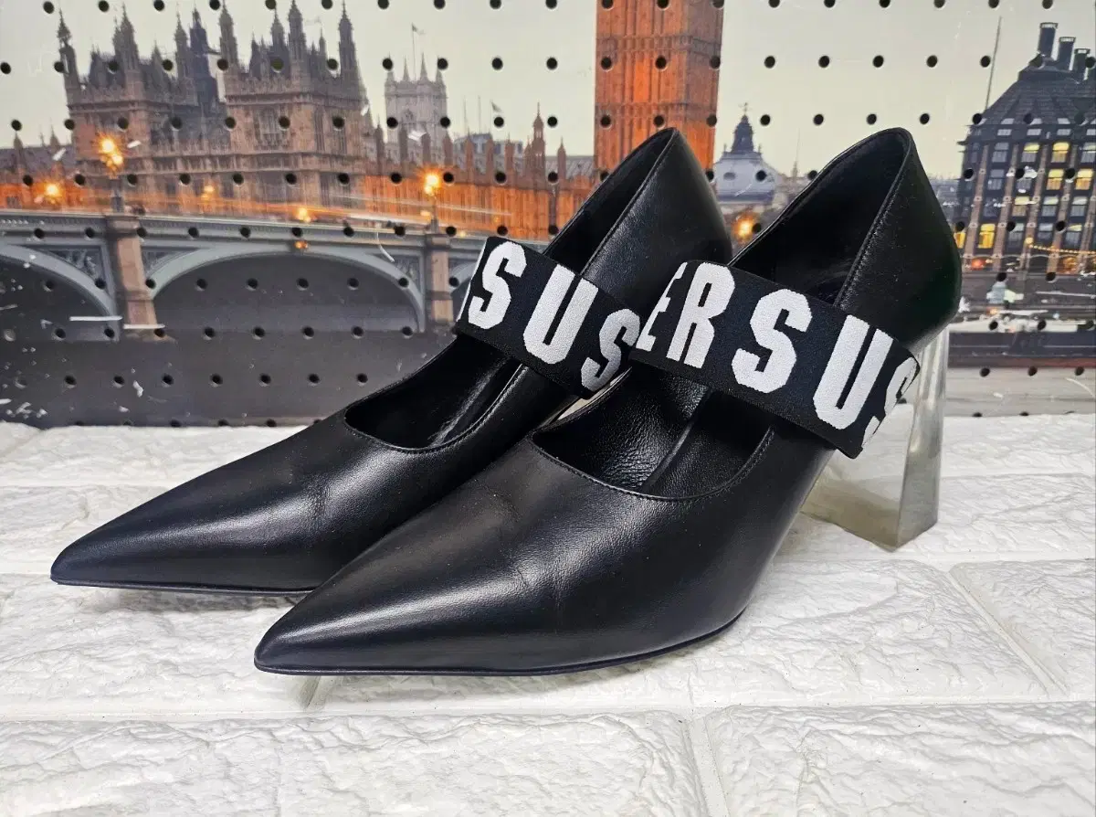 Versus Versace Women's High Heels 235 Transparent Heel krystal Block Heel HC84