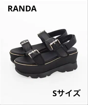 RANDA 란다 펄 버클 볼륨 밑창 스포츠 샌들 S 사이즈