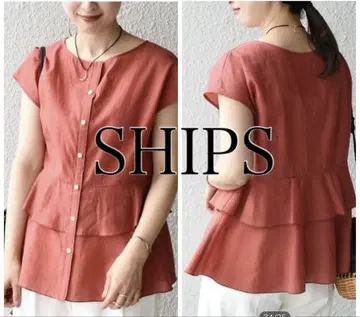 SHIPS 쉽스 2WAY 린넨 믹스 페플럼 블라우스 마 혼방 새상품급