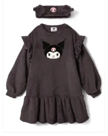 GRL 산리오 콜라보 쿠로미 헤어밴드 포함 보아 프릴 원피스