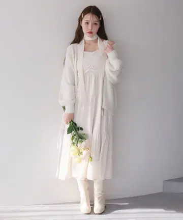 티어드 리본 원피스 NICE CLAUP