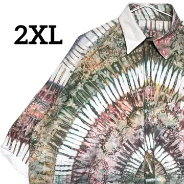US 구제 의류 타이다이 염색 아트 반팔 셔츠 2XL