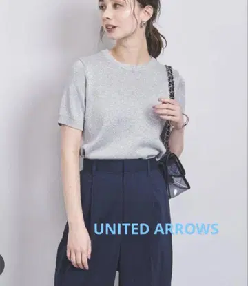 UNITED ARROWS 라메 숏 슬리브 니트