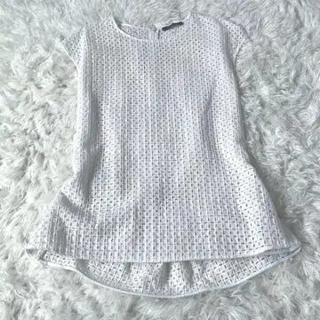 띠어리 럭스 메쉬 블라우스 화이트