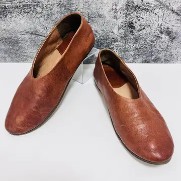 새상품급! SAYA 플랫슈즈 슬립온 가죽 천연 가죽 23.5cm