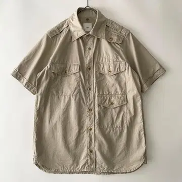 ts(s) size/1 (h) 코튼 린넨 사파리 셔츠 반팔 베이지