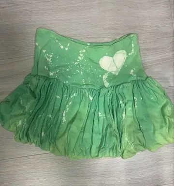그린 플레어 스커트 하트 무늬 hiho batik