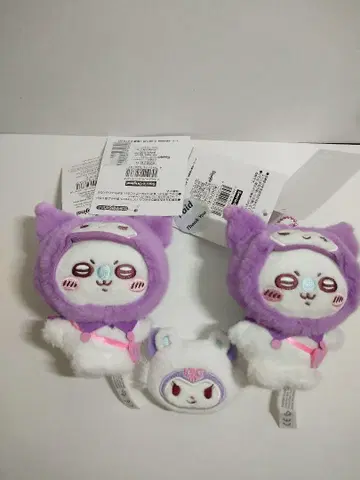 치이카와 산리오 마스코트 홀더 모몽가 2개 헤어 클립 쿠로미