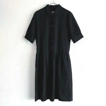 마가렛 호웰 코튼 울 개더 셔츠 원피스 블랙 1