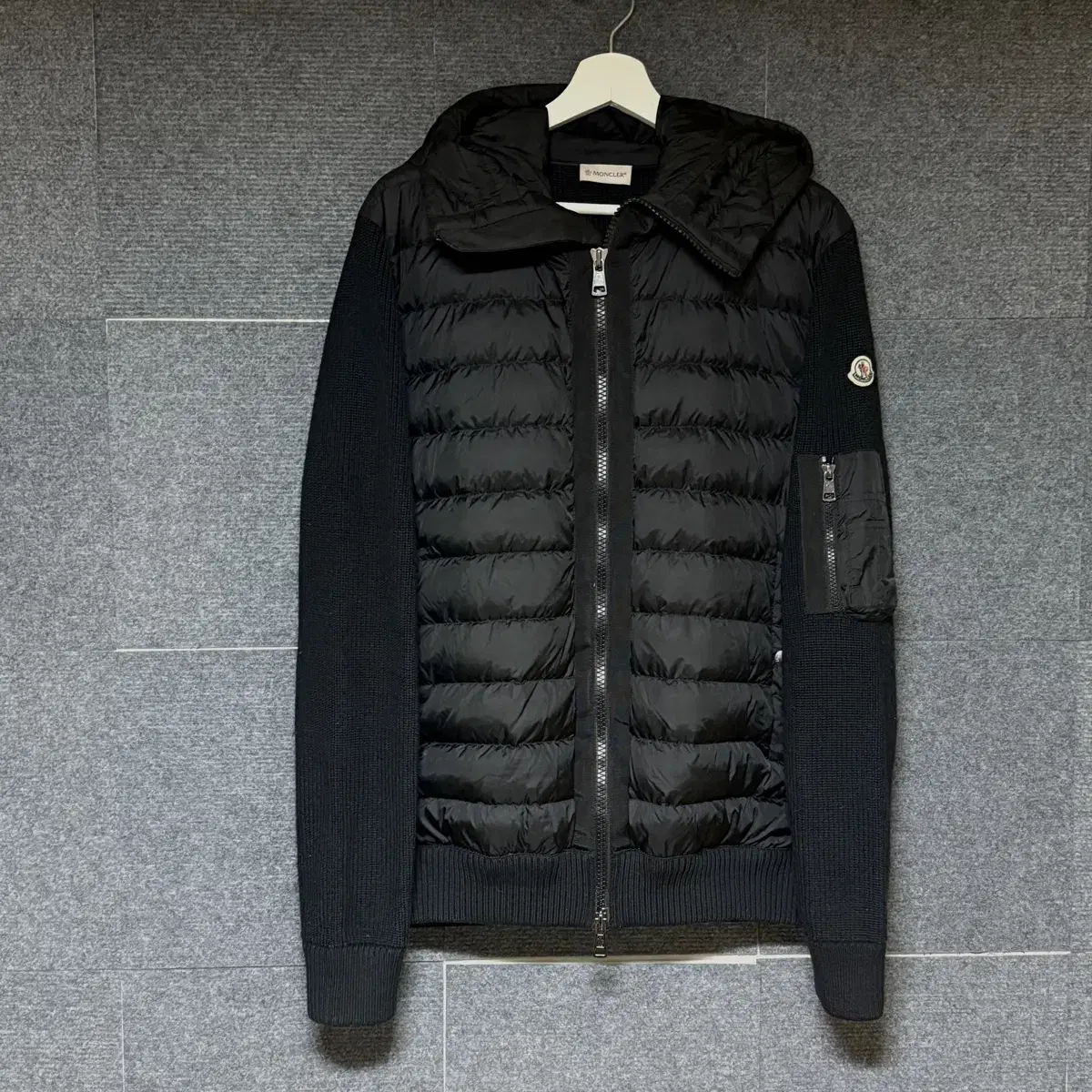 -Same Day Shipping- Moncler Wool Padded Hooded Black Jacket