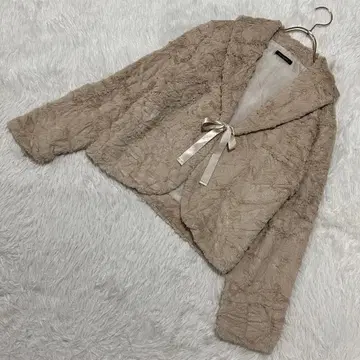 ROUQUINE 인조 모피 자켓 베이지 LL 세련된