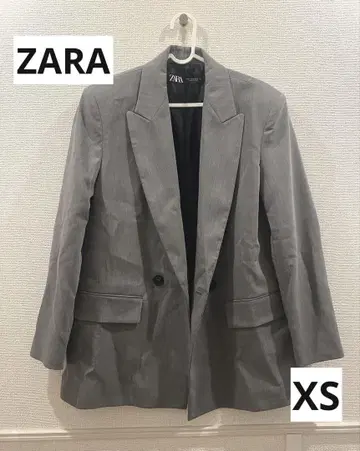 자라 더블 브레스트 오버 사이즈 블레이저 그레이 XS