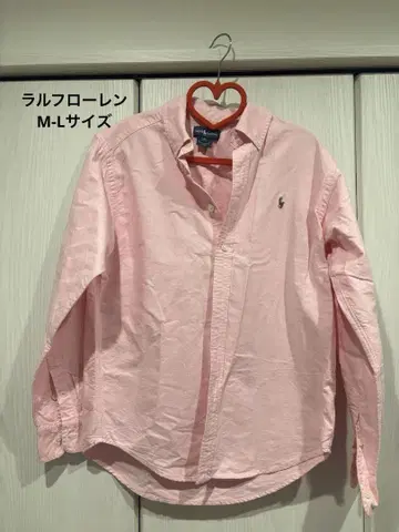 Ralph Lauren 핑크 긴팔 피케 셔츠 16 M L