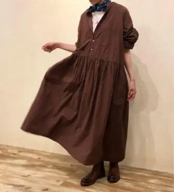 nest Robe 코튼 라미 절개 셔츠 원피스
