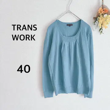 변압기 워크 TRANS WORK 스웨터 긴팔 U 넥 40 블루