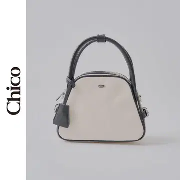 새상품 Chico 라운드 핸들 보스턴 백 Chico 화이트