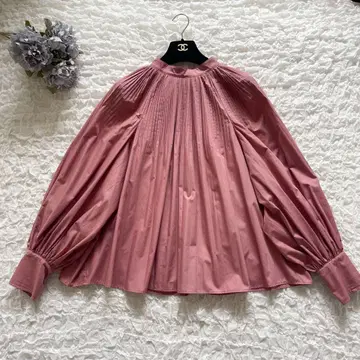 MACHATT/마챠트 플리츠 리본 블라우스 핑크 보타이