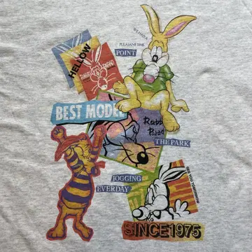 90s USA제 프룻 오브 더 룸 티셔츠 반팔 토끼 M 그레이