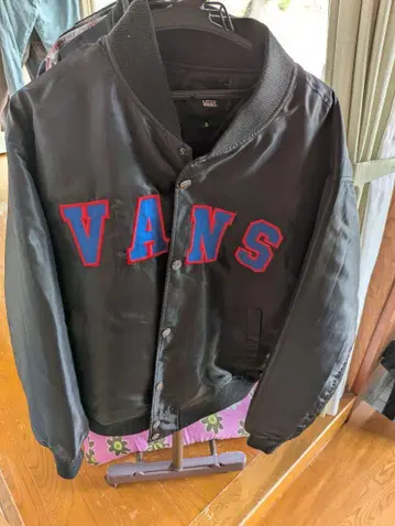 VANS 블랙 바시티 자켓 XL