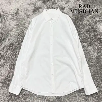 래드 뮤지션 화이트 코튼 롱 슬리브 셔츠 L 상당 새상품급