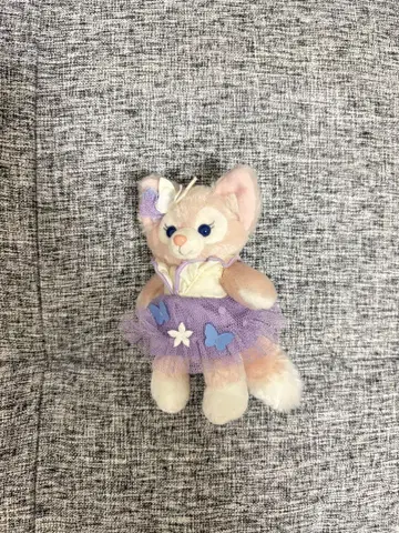 고양이 봉제 인형 보라색 투투 드레스
