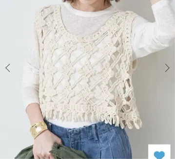 SLOBE IENA 슬로브 이에나 크로셰 니트 베스트 내추럴
