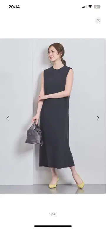 슬리브리스 롱 원피스 S (36) 네이비