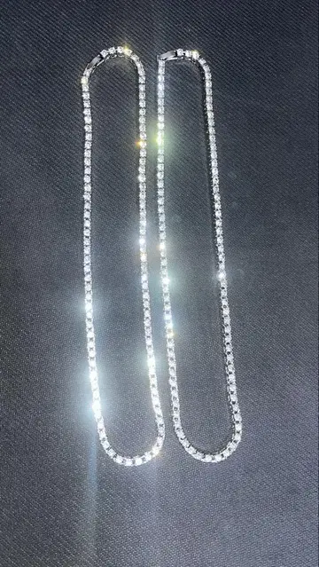테니스 목걸이 4mm 50cm 2개 세트 큐빅 지르코니아