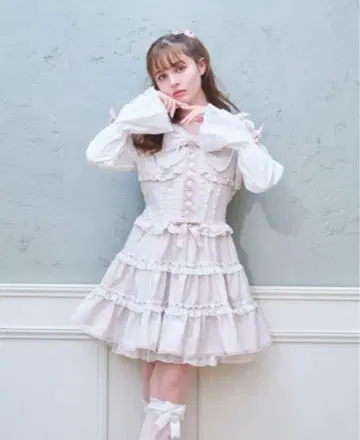 LIZLISA 프린세스 슬리브 원피스 핑크