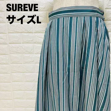 SUREVE 스트라이프 롱 스커트 L 사이즈 새상품급 허리밴딩 [175]