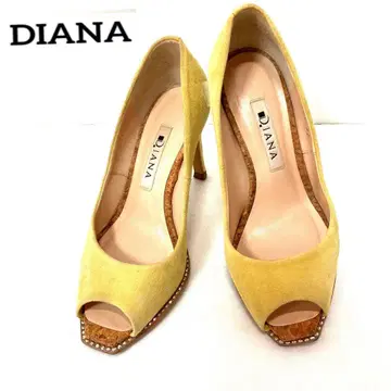 DIANA 다이애나 노랑 스웨이드 오픈토 펌프스 22cm