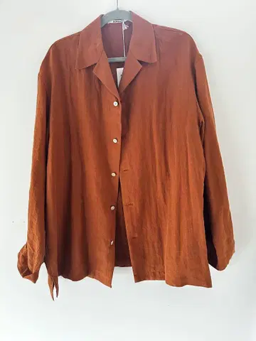 오라리 린넨 셔츠 size4 CAMEL BROWN