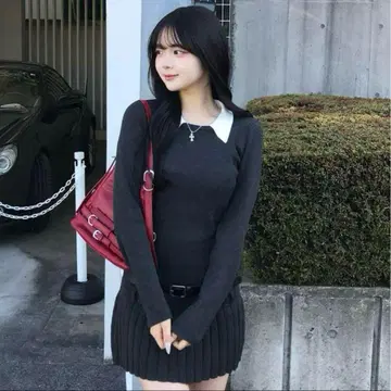 emmy 프레피 니트 미니 원피스