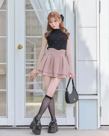 미셸 마카롱 S 사이즈 슬림 레그 더스티 핑크 슬림 레그 스커트