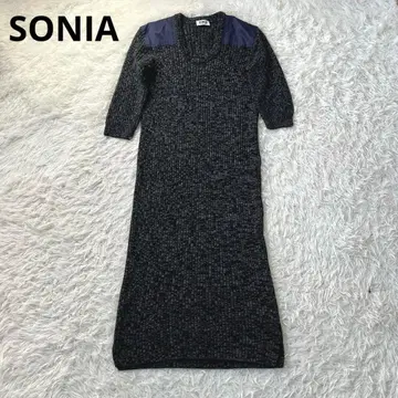 SONIA 소니아 리키엘 밀리터리 니트 리브 원피스 맥시