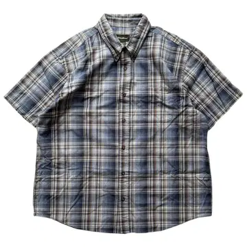 구제 의류 Eddie Bauer 오버 사이즈 반팔 체크 셔츠