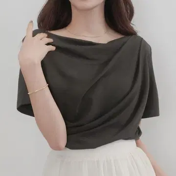 CENEA 얇은 소재 드레이프 반팔 상의