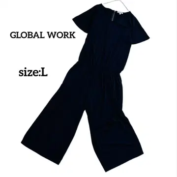 글로벌 워크 GLOBAL WORK 블랙 올인원 반팔 L 블랙