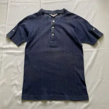 90s 빈티지 헨리넥 컷 티셔츠 네이비 구제 의류