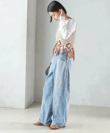 이번 시즌 25SS SHIPS 패치워크 커브 데님 청바지